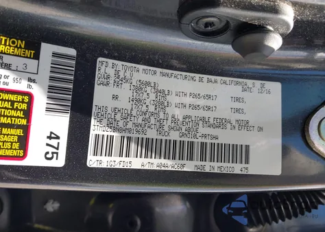 2017 Toyota Tacoma Trd Sport из США, поврежденный, VIN 3TMDZ5BN8HM019692